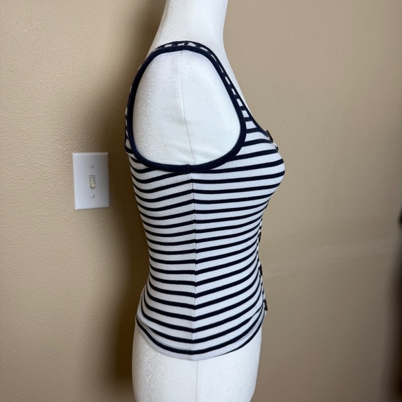 Abercrombie & Fitch Navy Stripped Top- Small - Picture 4 of 7